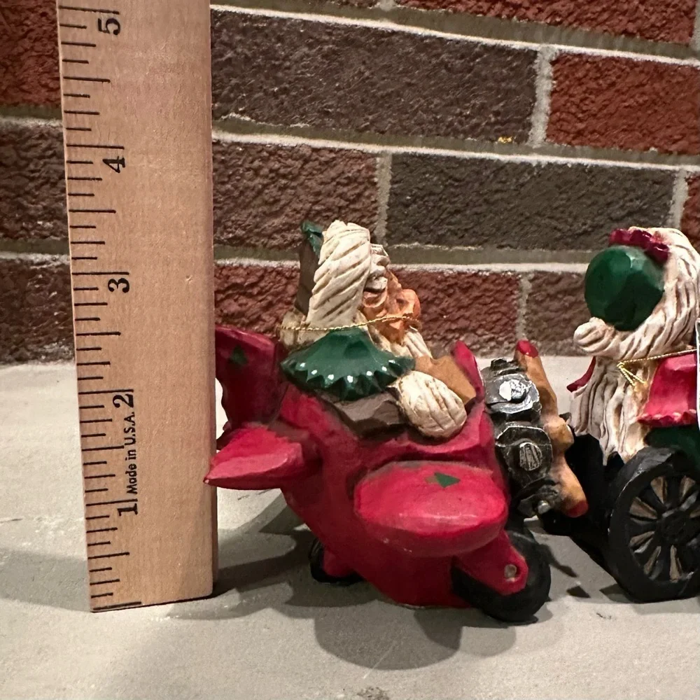 *SET 3pc* Vintage 1997 David Frykman Resin Santa on Tractor Plane & Train figure
